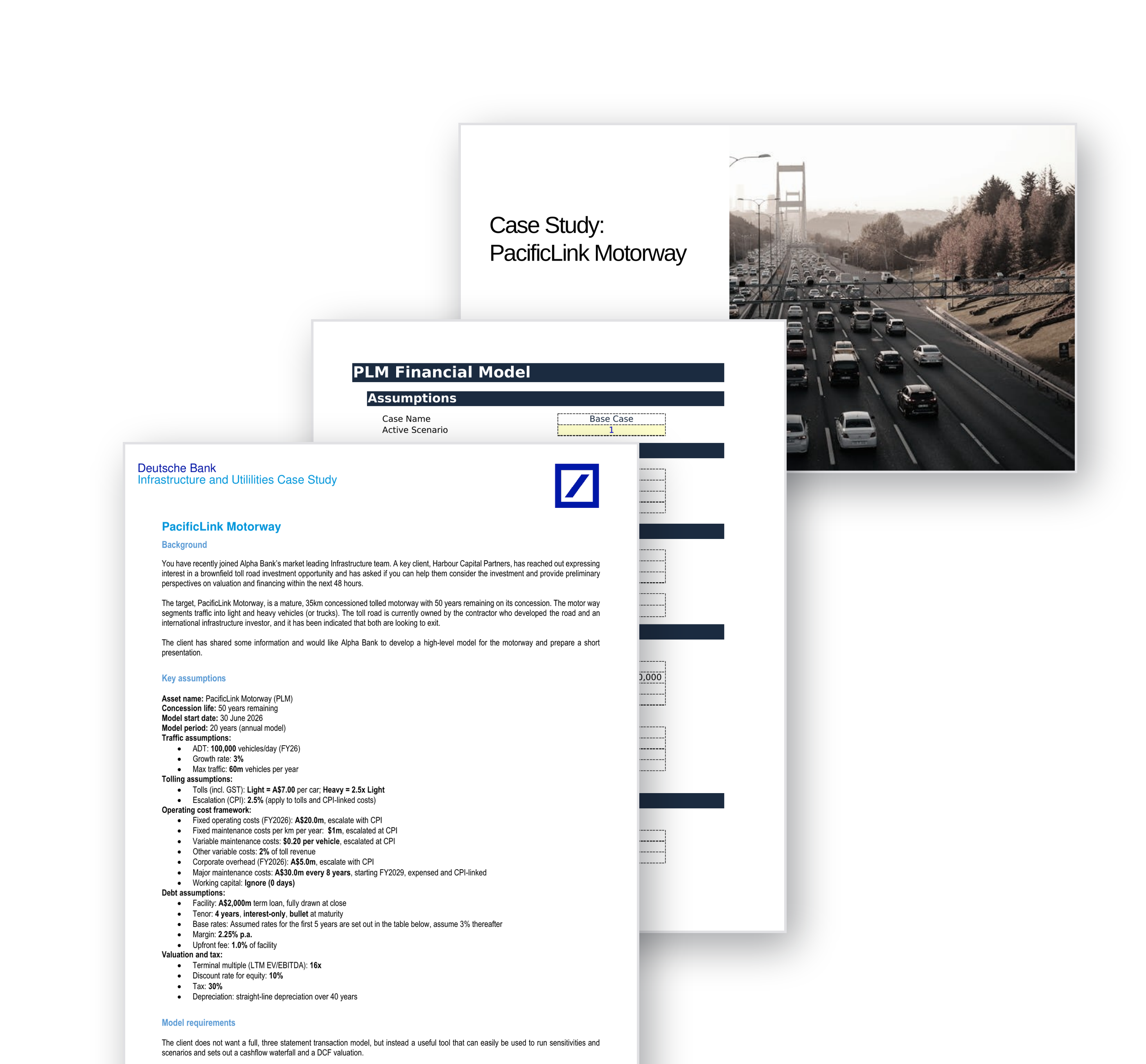 PacificLink Motorway - Deutsche Bank Infrastructure IB Case Study (Worked Example)