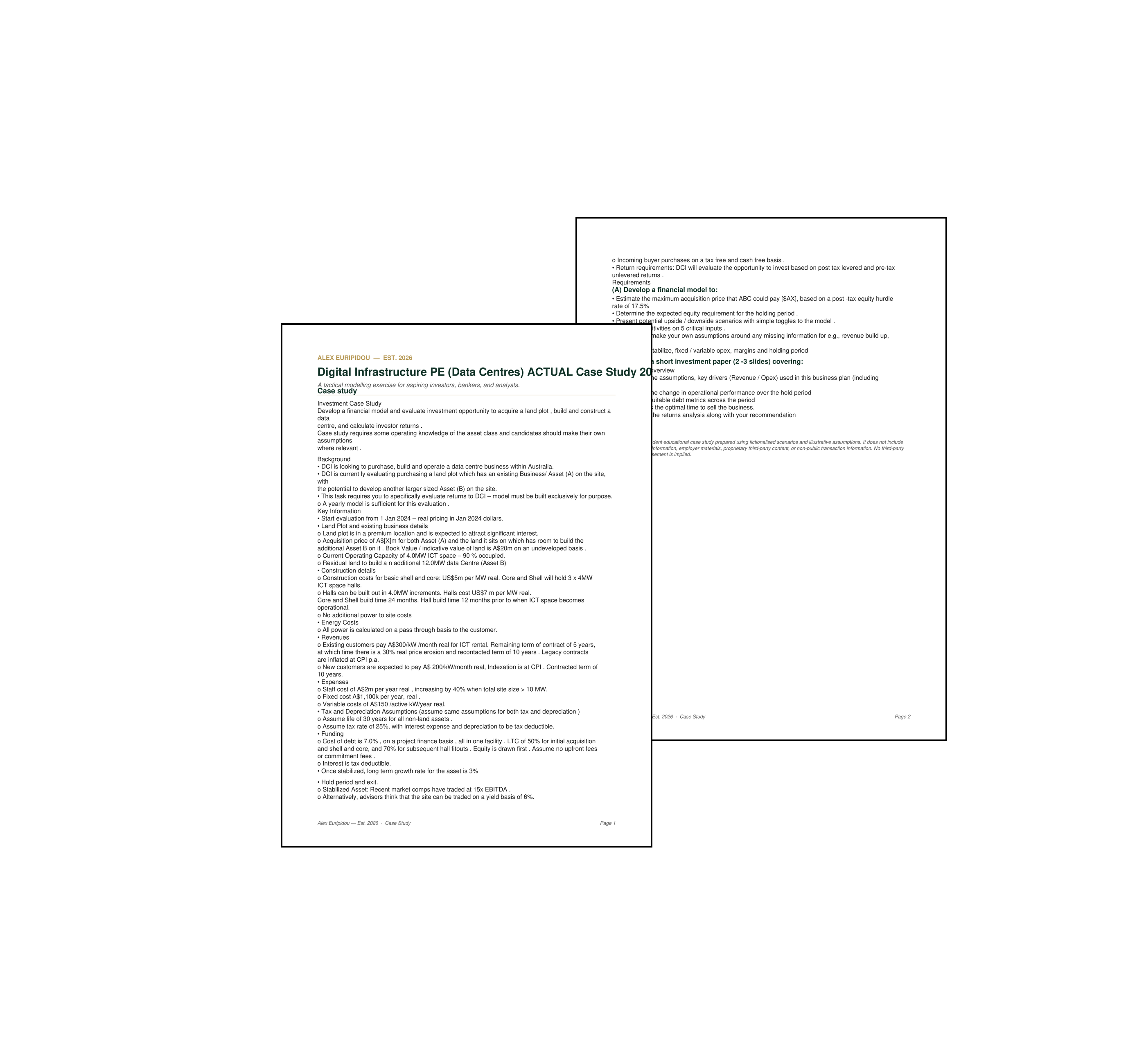 DATACENTER Project Finance Case Study (DATA CENTRES) ACTUAL CASE STUDY 2025 - DCI
