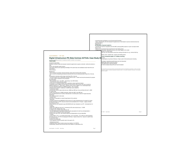 DATACENTER Project Finance Case Study (DATA CENTRES) ACTUAL CASE STUDY 2025 - DCI