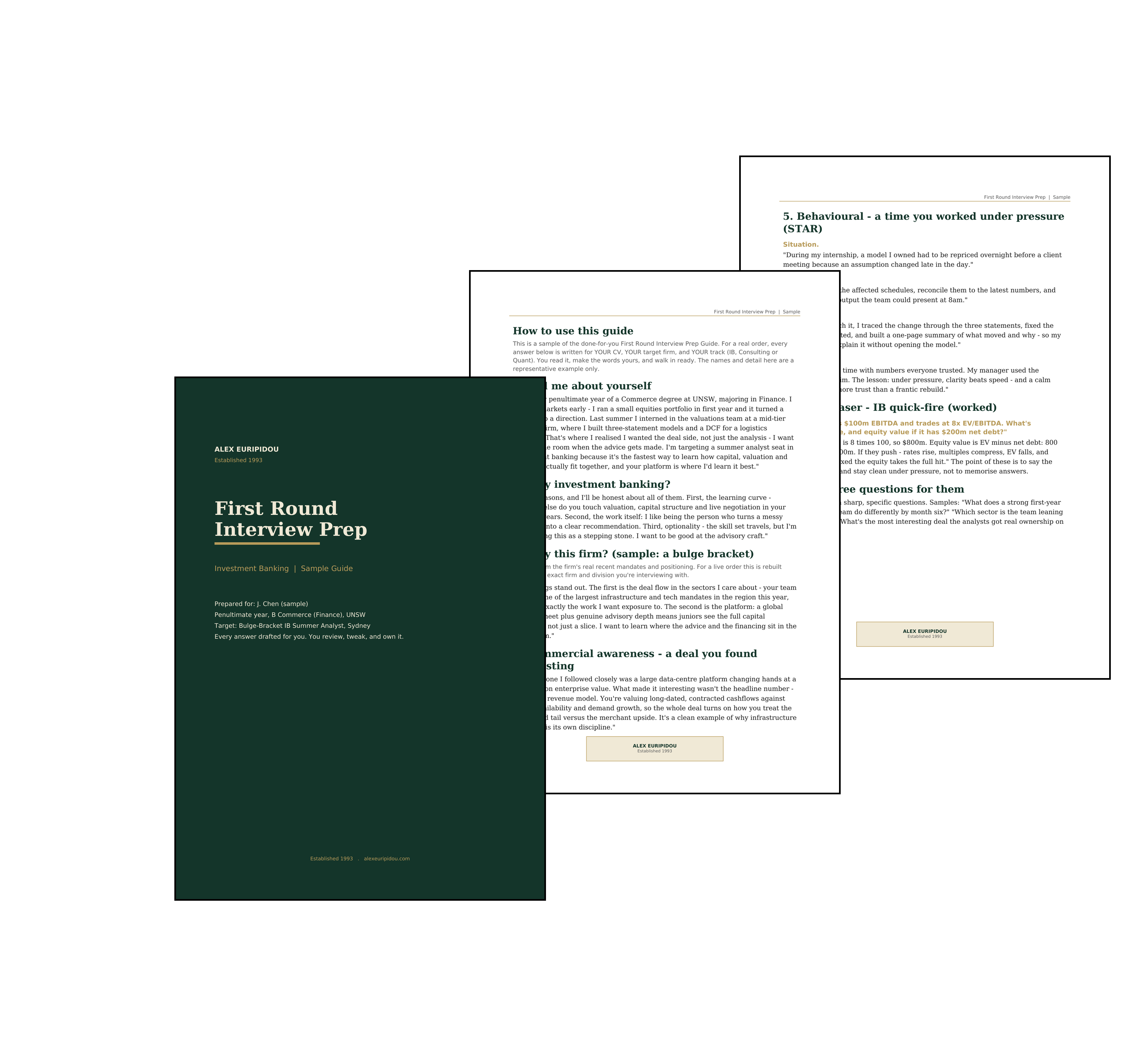First Round Interview Prep (Investment Banking / Consulting / Quant)
