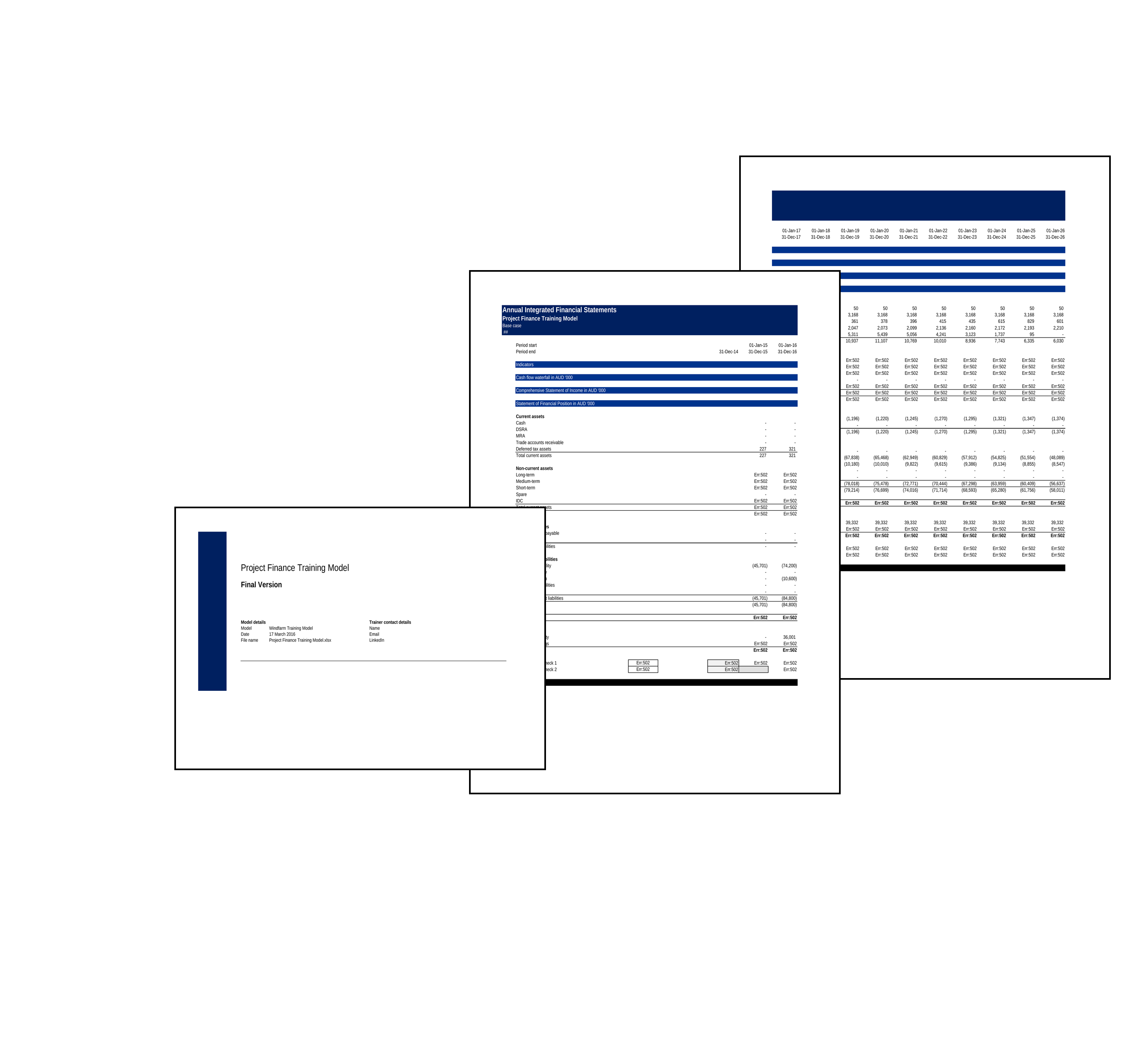 BIG FOUR PROJECT FINANCE TRAINING MODEL (Integrated Wind Farm Reference Template)
