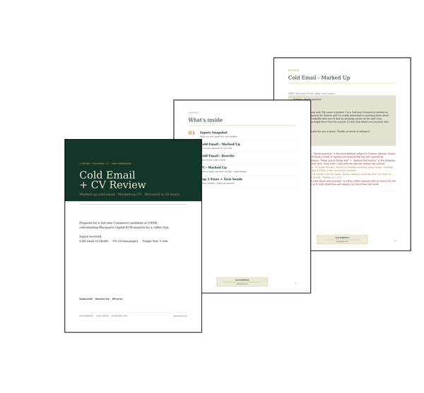 COLD EMAIL + CV REVIEW