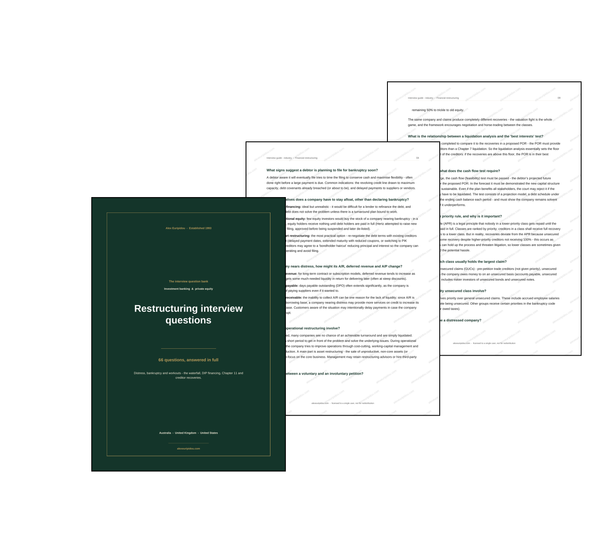 Restructuring interview questions